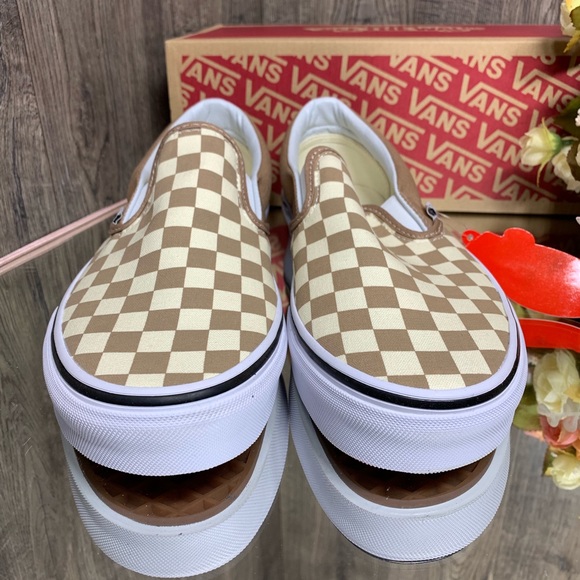 ❤️ Vans Classic Slip-On Checkboard Tiger’s Eye - Picture 2 of 8